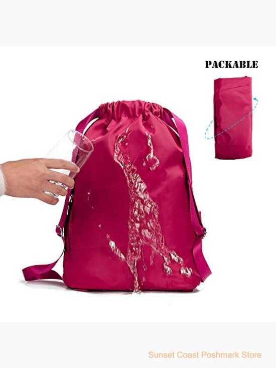 Waterproof Nylon Drawstring Gym Backpack Sport Travel Daypack main image 7